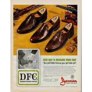 1965 Jarman Men's Shoes Vintage Print Ad "Dynamic Fitting Concept"  (L17)